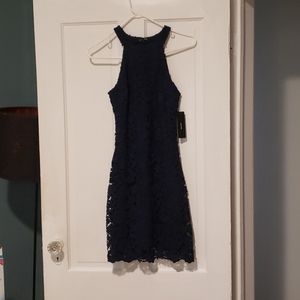 Lulus Navy Blue Lace Dress